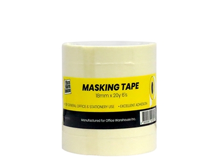 Office Warehouse Masking Tape 18mmx20y 6s