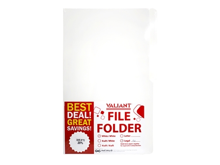 Valiant File Folder White Legal 22s