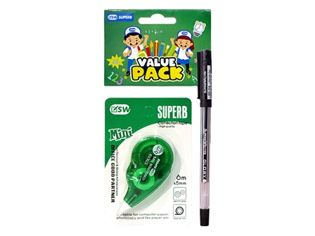 Superb Correction Tape and Pen GP-115 Value Pack 2s