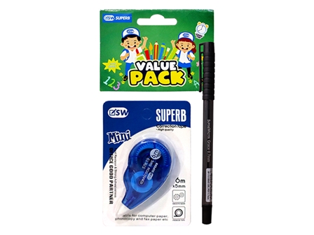 Superb Correction Tape and Pen SP-715 Value Pack 2s