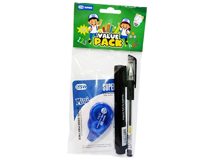 Superb Correction Tape and Pens GP-250 Value Pack 3s