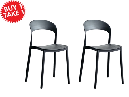 Nordic Plastic Chair 8125 Black Buy One Take One