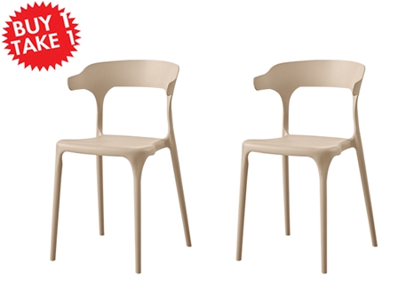 Nordic Plastic Chair 8130 Khaki Buy One Take One