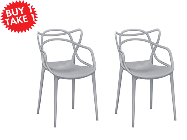 Bistro Plastic Chair 8131 LGray Buy One Take One 
