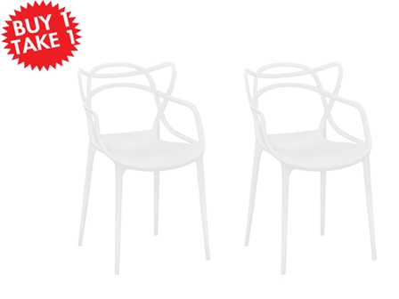Bistro Plastic Chair 8131 White Buy One Take One 