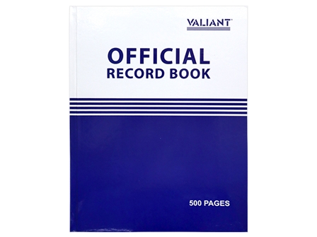 Valiant Official Record Book 500 pages