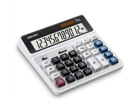 Deli 2137 12-Digit Desktop Calculator White 