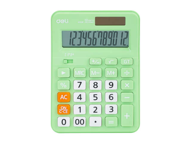 Deli EM210F 12-Digit Standard Calculator Green