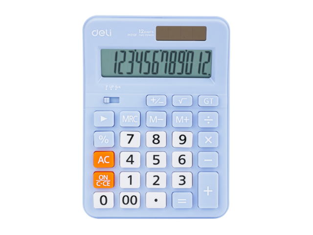 Deli EM210F 12-Digit Standard Calculator Blue