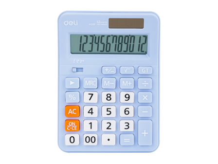 Deli EM210F 12-Digit Standard Calculator Blue