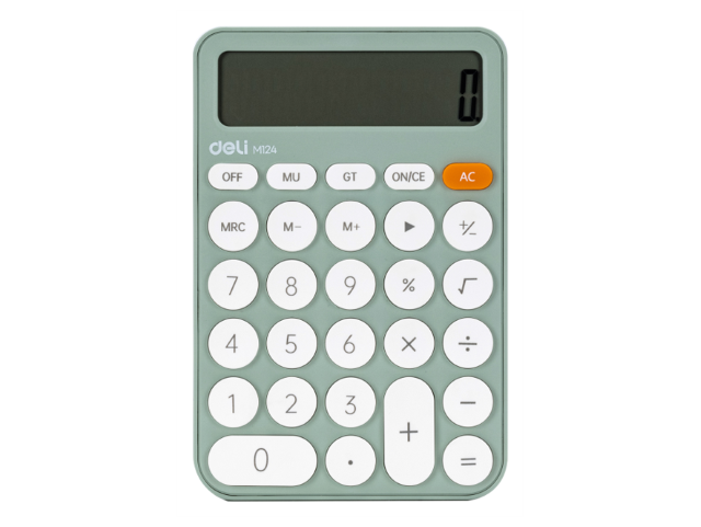 Deli EM124 12-Digit Standard Calculator Green