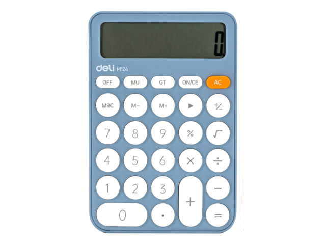 Deli EM124 12-Digit Standard Calculator Blue