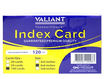 Valiant Index Card 4x6