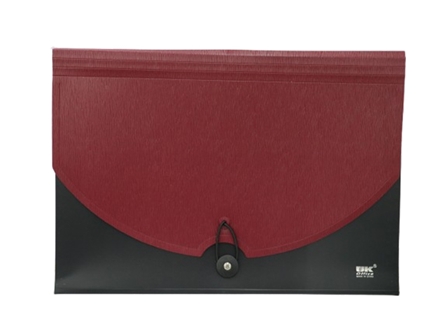 Expanding File with String 2-Tone Black/Red Legal