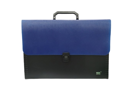 Expanding File with Handle  2-Tone Blue/Black Legal