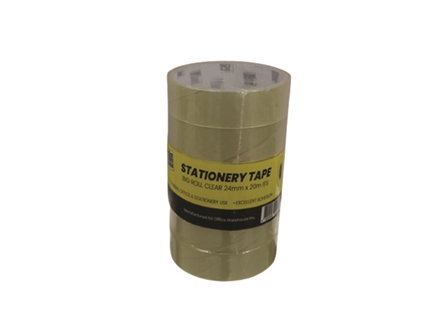 3Core Clear Cello Tape 24mm x 20m (6 Rolls)