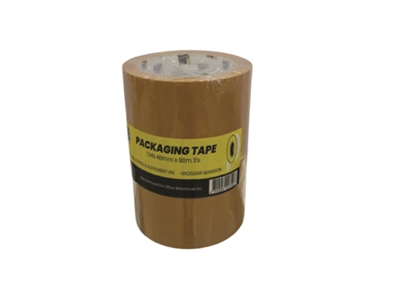 Tan Packing Tape 48mm x 80m (3 Rolls)