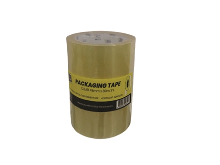 Clear Packing Tape 48mm x 80m (3 Rolls)
