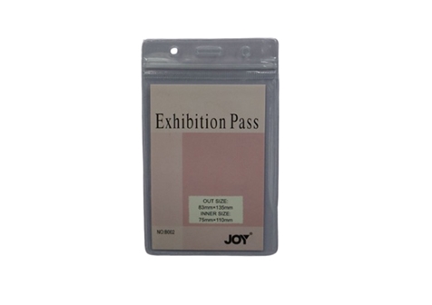 Rambo B002 Vertical ID Card Holder with Zip Lock Clear