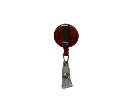 ID Clip Pull Out Transparent Red