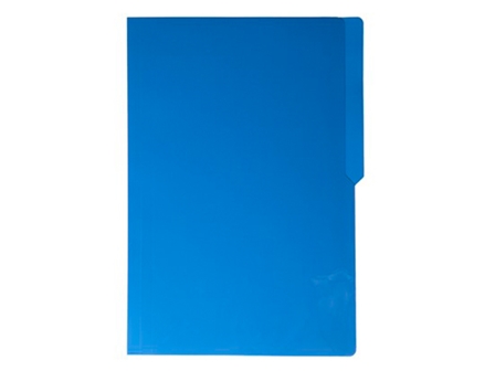 UK Office Folder Pre-punch w/Plastic Legal Blue