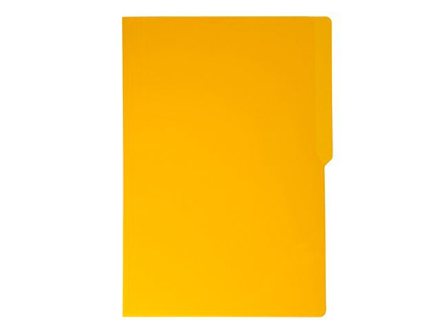 UK Office Folder Pre-punch w/Plastic Legal Yellow