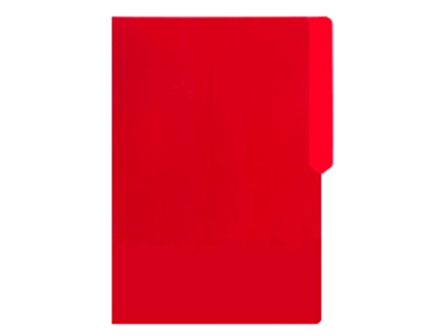 UK Office Folder Pre-punch w/Plastic Legal Red