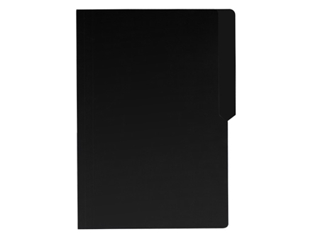 UK Office Folder Pre-punch w/Plastic Legal Black
