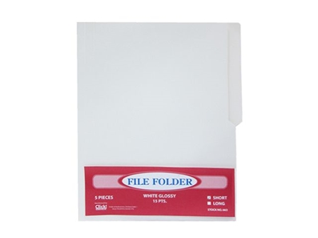 Click Folder 15PTS Glossy White 5s Letter 